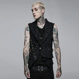 'Beyond Death' Waistcoat with Leather Straps - PunkRave