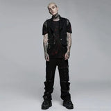 'Beyond Death' Waistcoat with Leather Straps - PunkRave