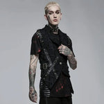 'Beyond Death' Waistcoat with Leather Straps - PunkRave