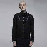 Black Sunshine Button-up Shirt With Zippers And Mesh Panels - PunkRave