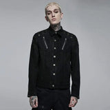 Black Sunshine Button-up Shirt With Zippers And Mesh Panels - PunkRave