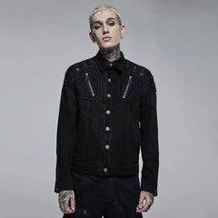 Black Sunshine Button-up Shirt With Zippers And Mesh Panels - PunkRave