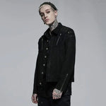 Black Sunshine Button-up Shirt With Zippers And Mesh Panels - PunkRave