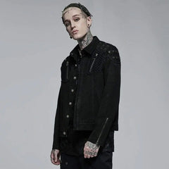 Black Sunshine Button-up Shirt With Zippers And Mesh Panels - PunkRave