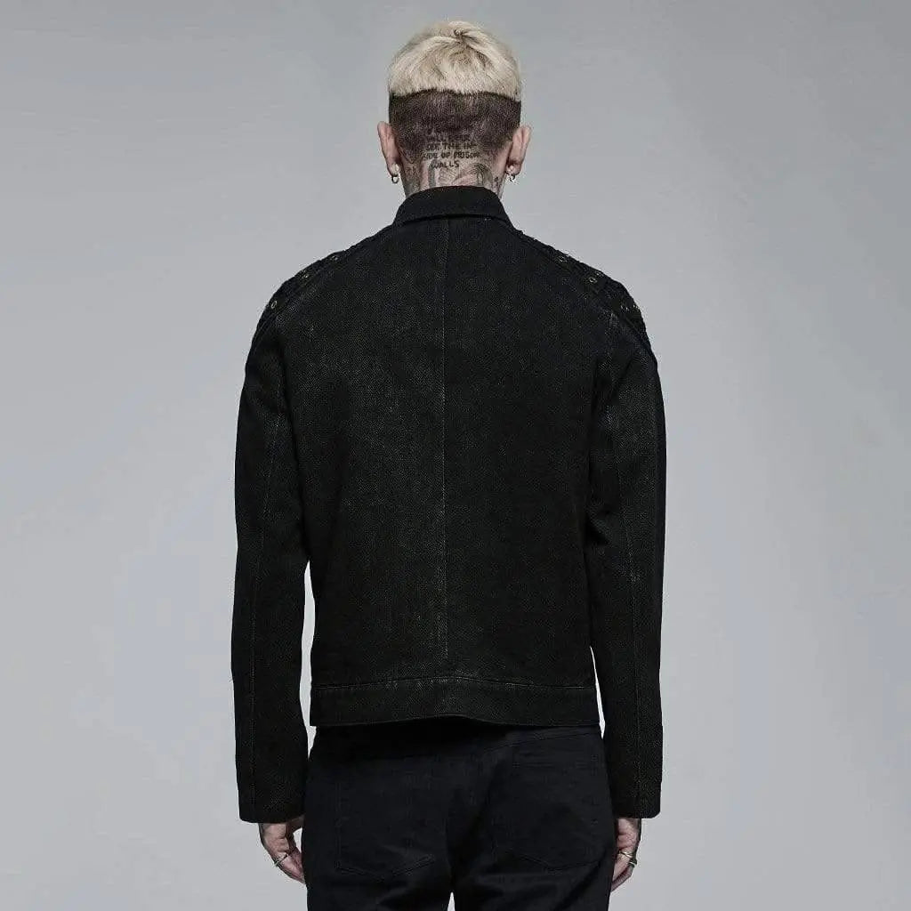 Black Sunshine Button-up Shirt With Zippers And Mesh Panels - PunkRave