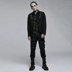 Black Sunshine Button-up Shirt With Zippers And Mesh Panels - PunkRave
