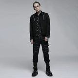 Black Sunshine Button-up Shirt With Zippers And Mesh Panels - PunkRave