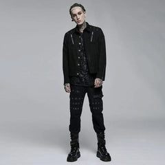 Black Sunshine Button-up Shirt With Zippers And Mesh Panels - PunkRave
