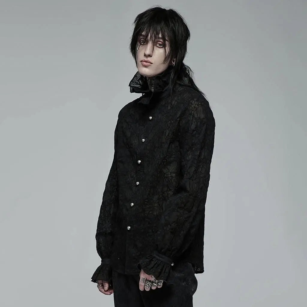 Blue Afternoon Sheer Button Up Shirt - PunkRave