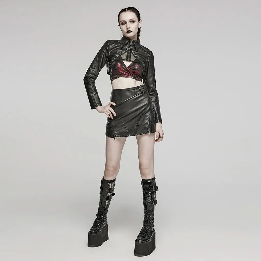 Chronos Mini Skirt (Obsidian) - PunkRave