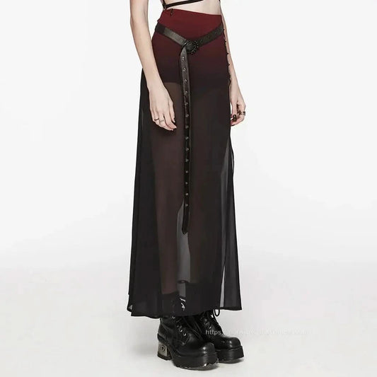 Crepuscular A-Line Skirt Red PunkRave