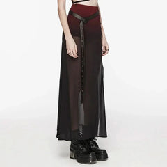Crepuscular A-Line Skirt Red PunkRave