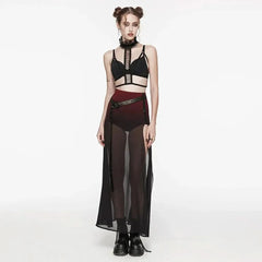 Crepuscular A-Line Skirt Red PunkRave