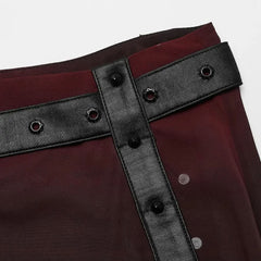 Crepuscular A-Line Skirt Red PunkRave