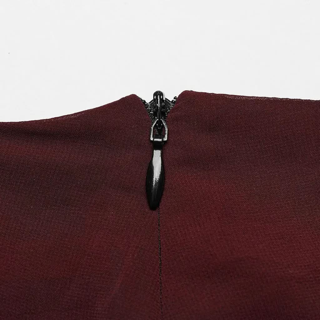 Crepuscular A-Line Skirt Red PunkRave