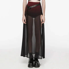 Crepuscular A-Line Skirt Red PunkRave