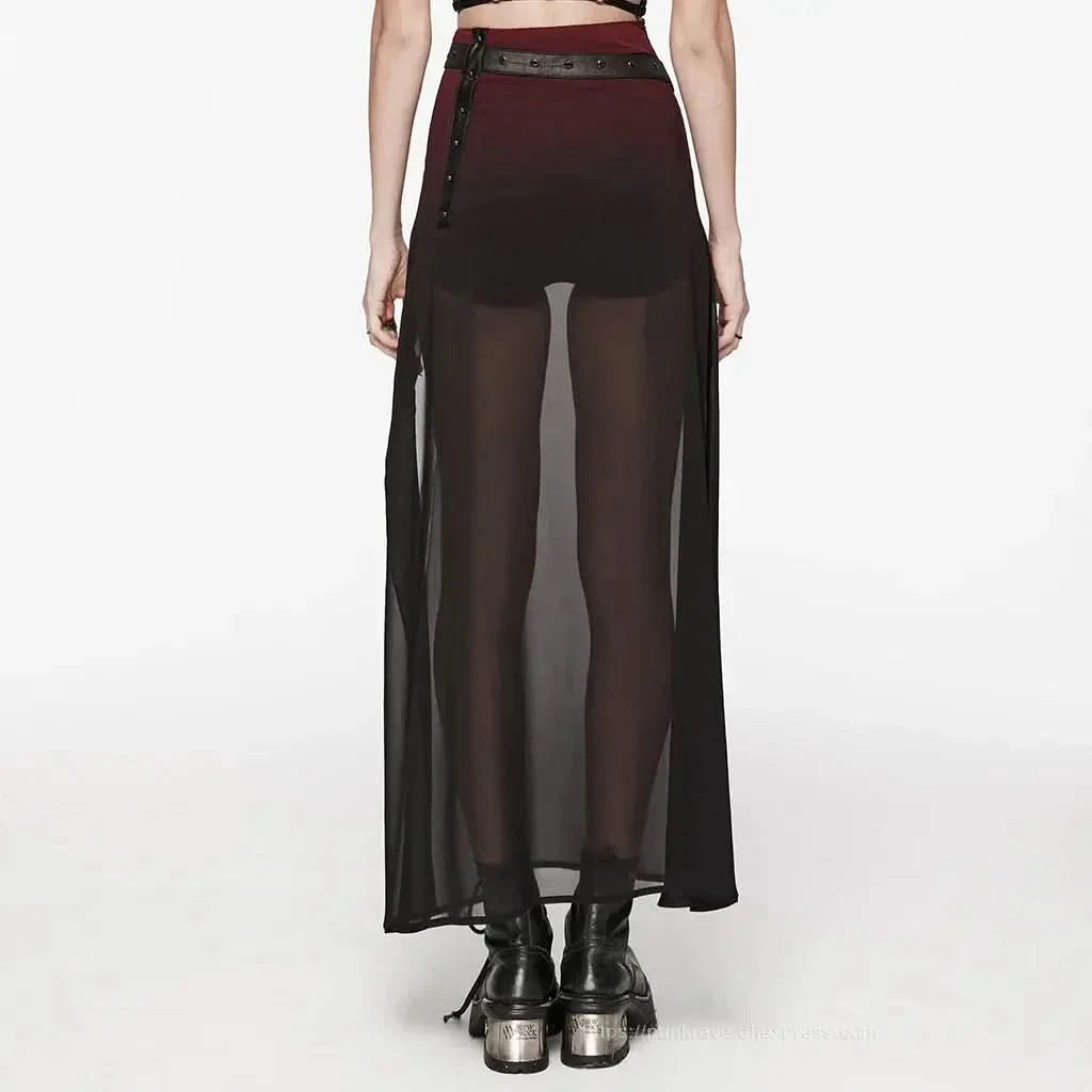 Crepuscular A-Line Skirt Red PunkRave