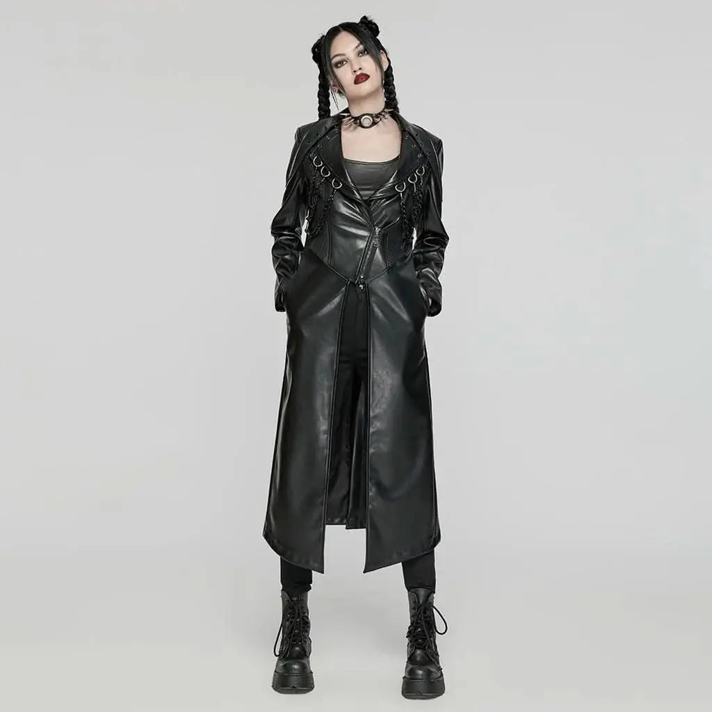 Crescendo PU Trench Coat - PunkRave