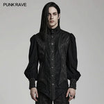 Crimson Cobweb Button-Down Shirt PunkRave