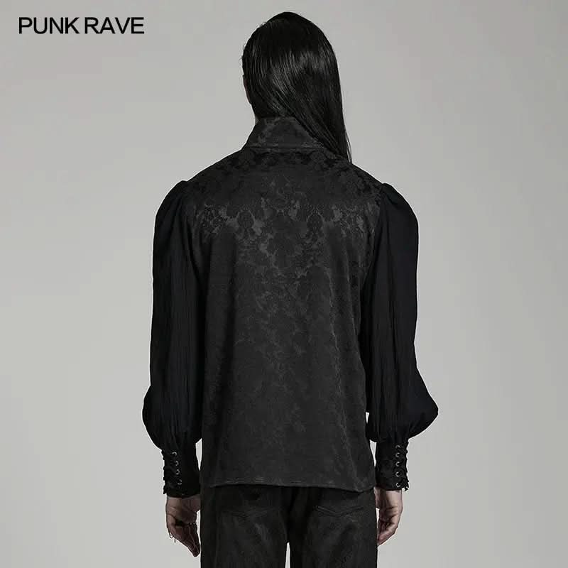 Crimson Cobweb Button-Down Shirt PunkRave