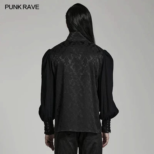 Crimson Cobweb Button-Down Shirt PunkRave