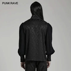 Crimson Cobweb Button-Down Shirt PunkRave