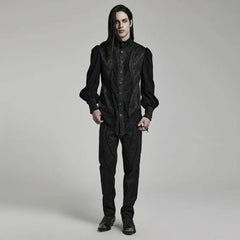 Crimson Cobweb Button-Down Shirt PunkRave