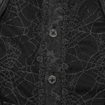 Crimson Cobweb Button-Down Shirt PunkRave