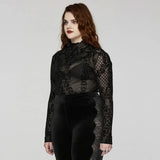 Dark Wonderland Sheer Mesh Turtleneck - PunkRave