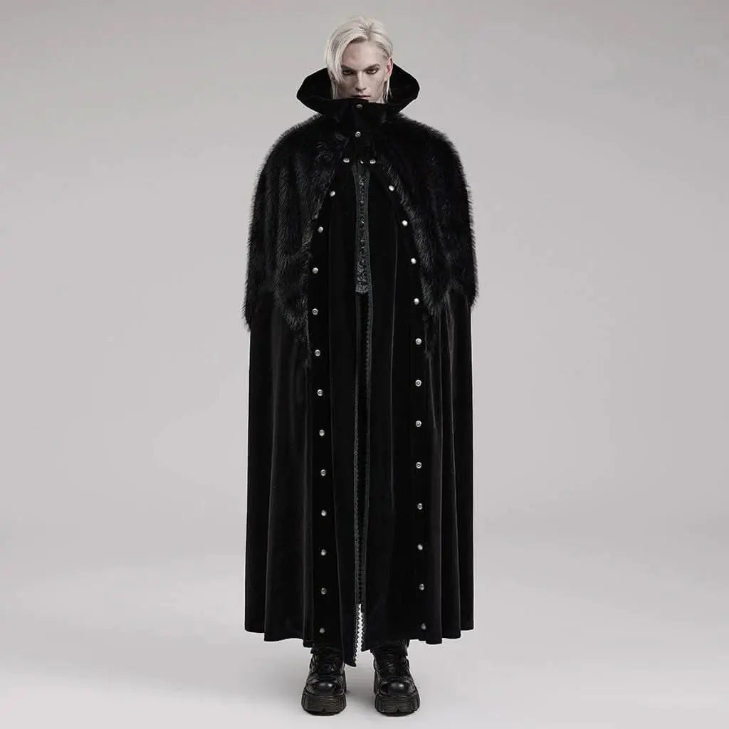 Darkened Desires Fur Collar Cape - PunkRave