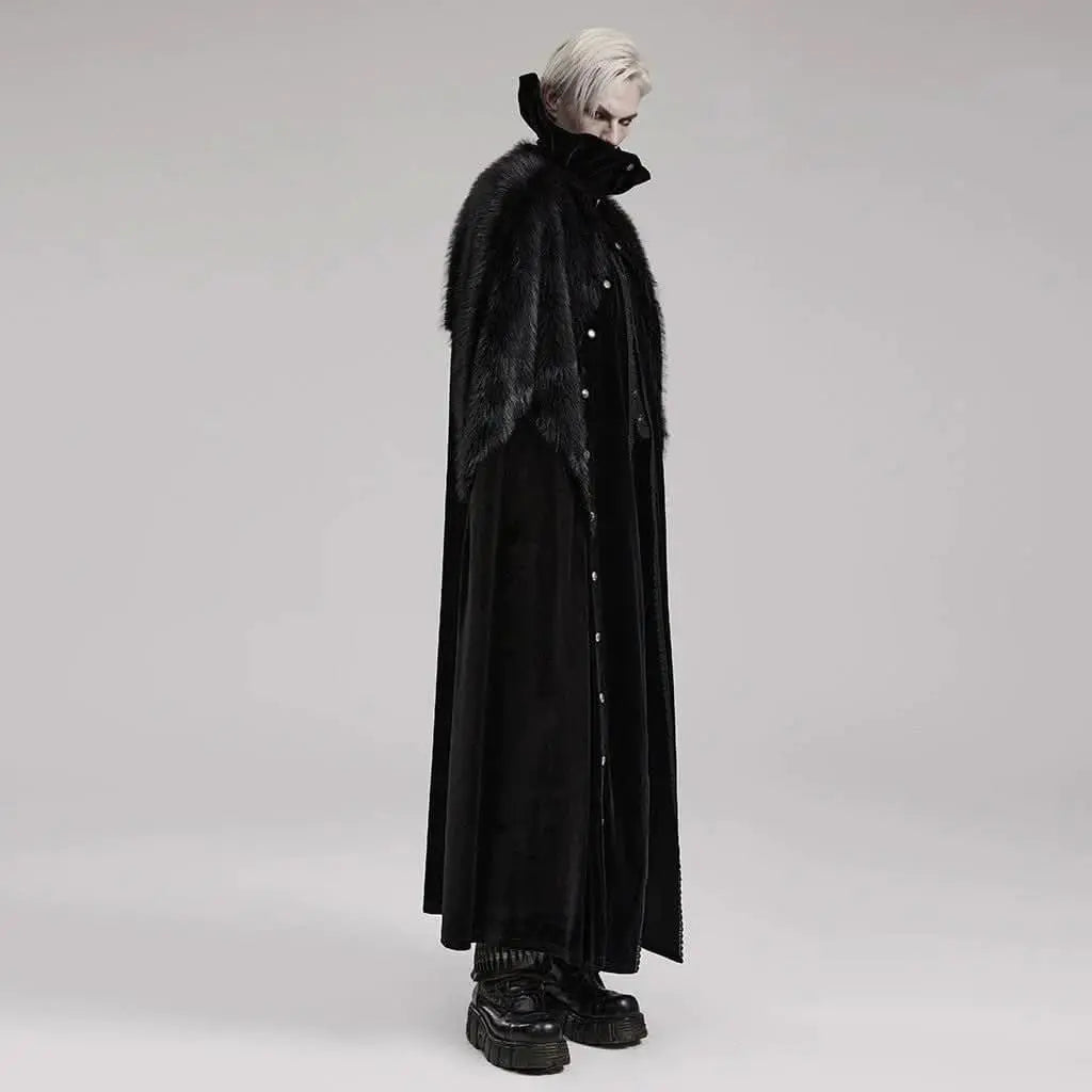 Darkened Desires Fur Collar Cape - PunkRave