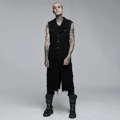 Death Metal Distressed Sleeveless Coat - PunkRave