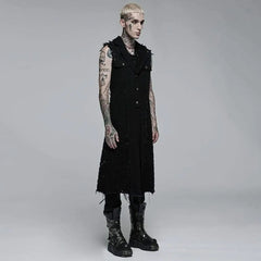 Death Metal Distressed Sleeveless Coat - PunkRave