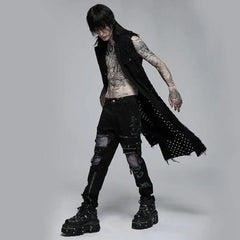 Death Metal Distressed Sleeveless Coat - PunkRave