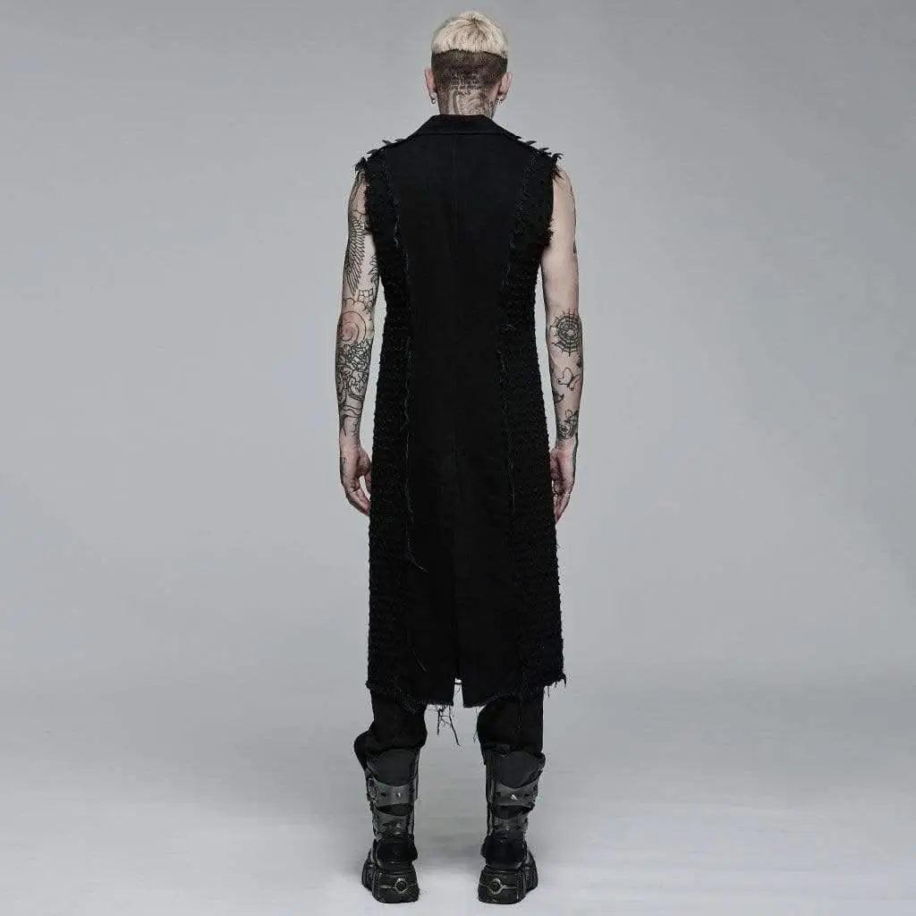 Death Metal Distressed Sleeveless Coat - PunkRave