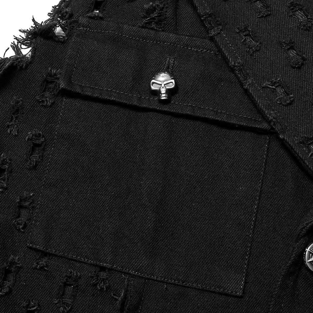 Death Metal Distressed Sleeveless Coat - PunkRave
