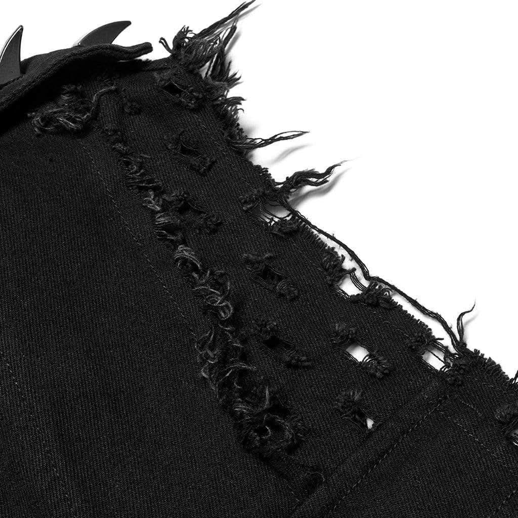 Death Metal Distressed Sleeveless Coat - PunkRave