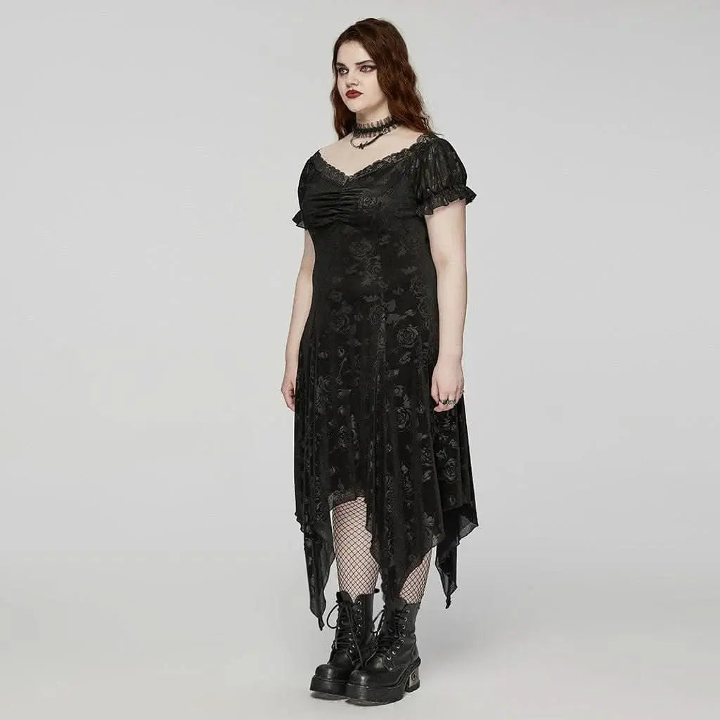 alternative midi dress Mortify Floral Print Midi Shirt Dress