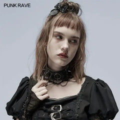 Die With Me Choker With Lace and Chains - PunkRave