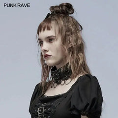 Die With Me Choker With Lace and Chains - PunkRave