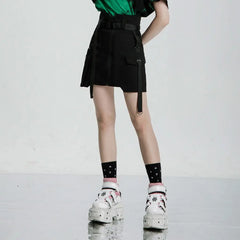 Dizzy Lizzy A-Line Skirt (Solid Gray) - PunkRave