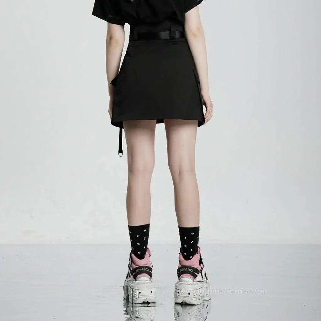 Dizzy Lizzy A-Line Skirt (Solid Gray) - PunkRave