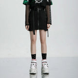 Dizzy Lizzy A-Line Skirt (Solid Gray) - PunkRave