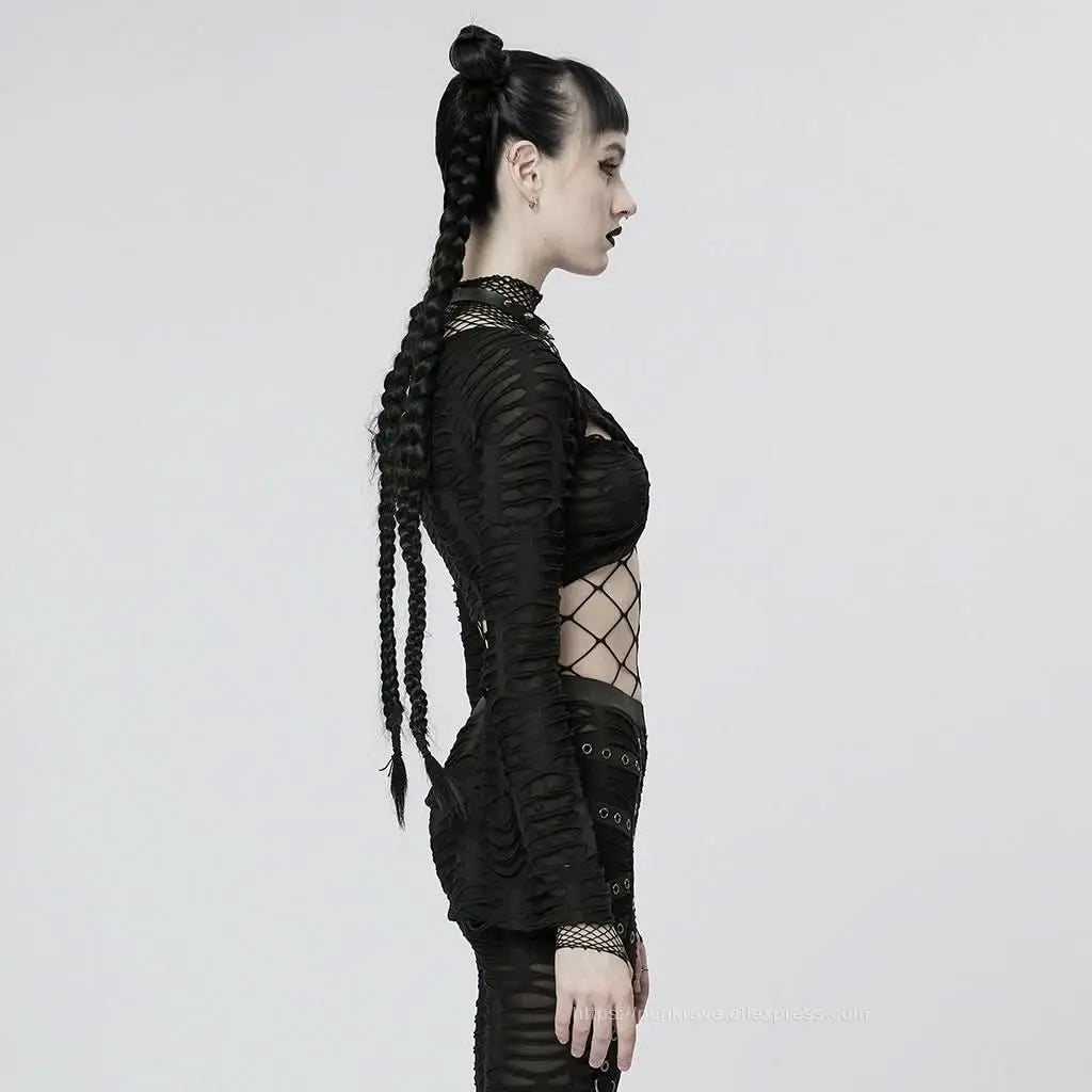 Echo Cropped Mesh Top - PunkRave