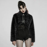 Eclipse Cropped Fur Jacket - PunkRave