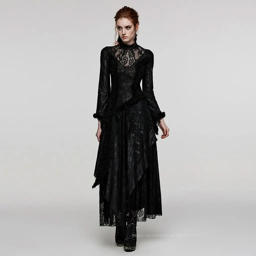 gothic evening dress Mythical Goddess Gown in Black 4X