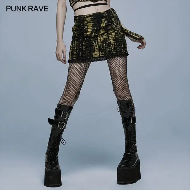 Electra Tie-dyed Mini Skirt (Yellow) - PunkRave