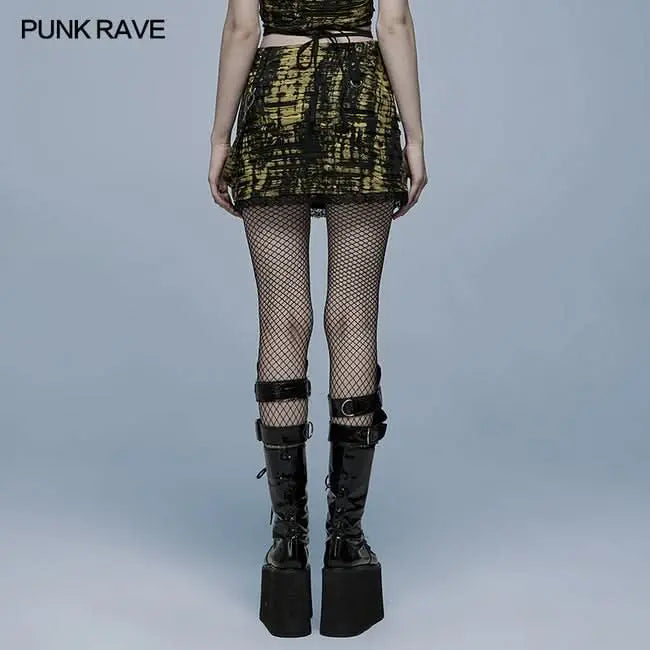 Electra Tie-dyed Mini Skirt (Yellow) - PunkRave