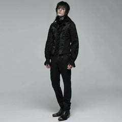 Enigma Embroidered Waistcoat With Ruffles - PunkRave