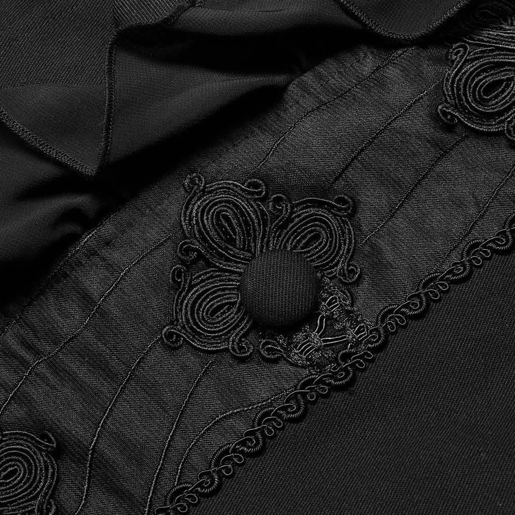 Enigma Embroidered Waistcoat With Ruffles - PunkRave